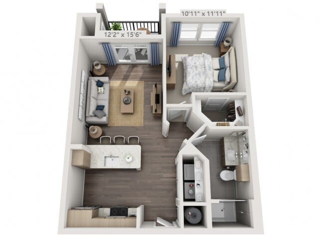 Floor plans are artist’s rendering. All dimensions are approximate. Actual product and specifications may vary in dimension or detail. Not all features are available in every apartment. Prices and availability are subject to change. - A1