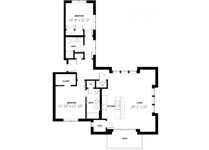 Floor Plan - Washington Tower 2 Bedroom 12