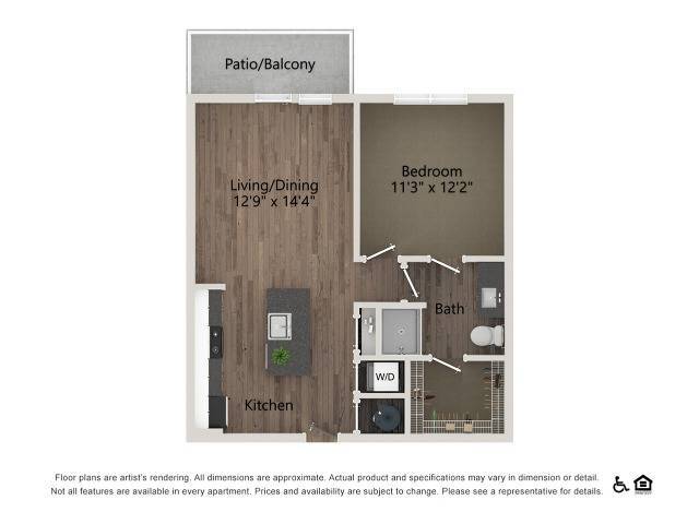 A0B | 1 bed 1 bath | 675 Sq Ft - A0B