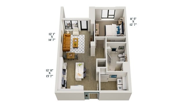 TH3-HC | 1x1 | 799 sq ft - TH3-HC
