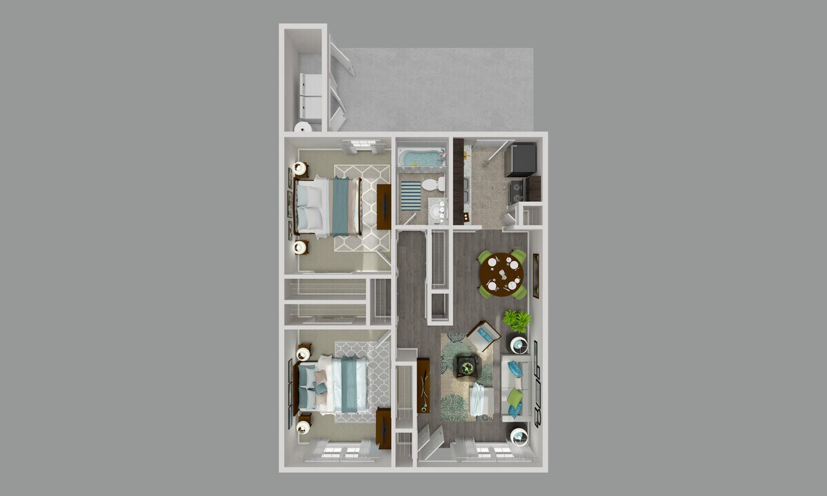 Floor Plan - Two Bedroom One Bathroom -Renovated