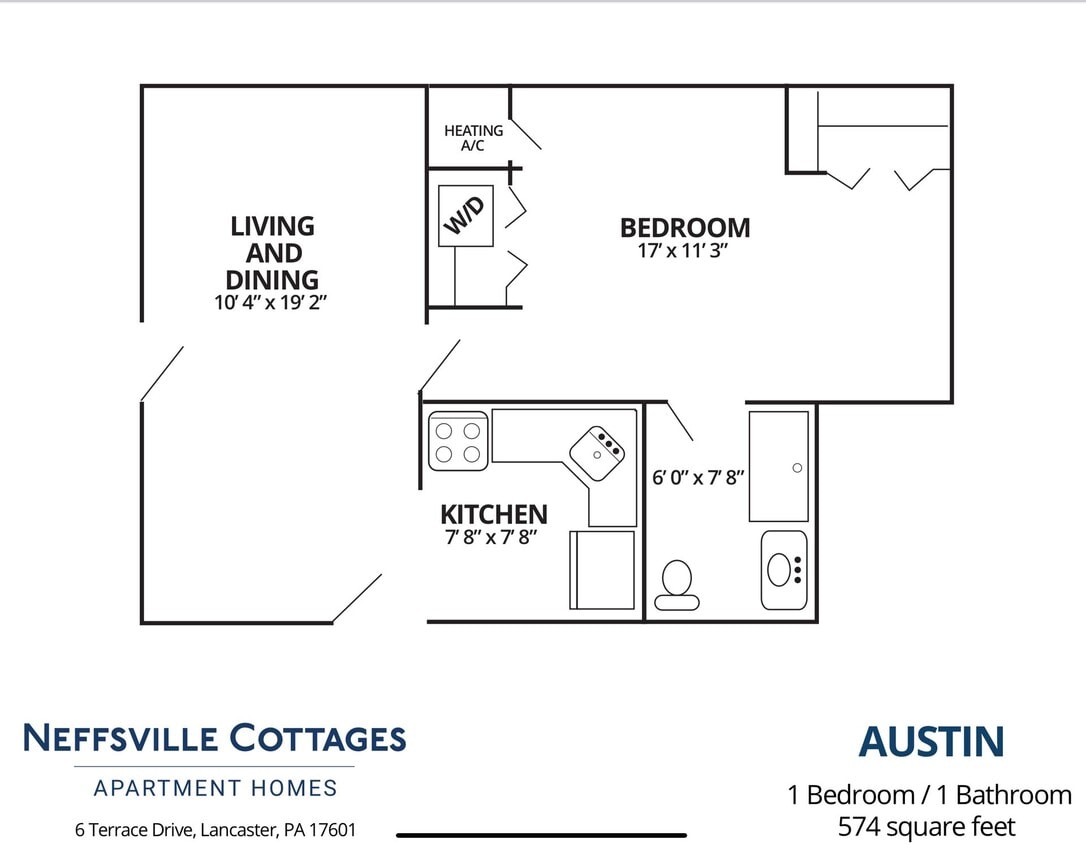 Floor Plan - Austin: 1 Bed / 1 Bath