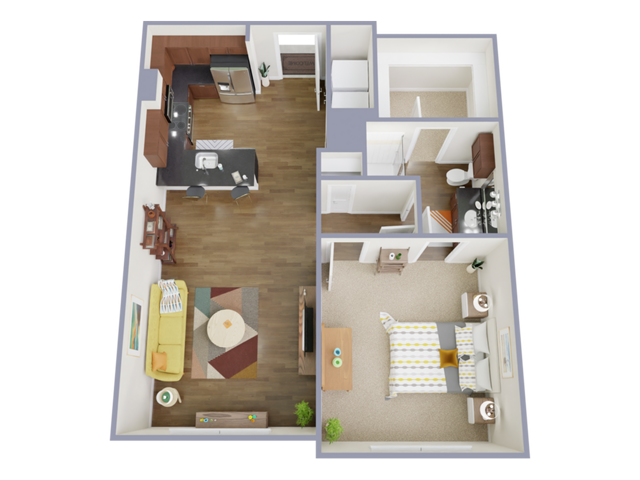 1 Bedroom, 1 Bathroom - 1 Bed, 1 Bath (80% Income Restricted)