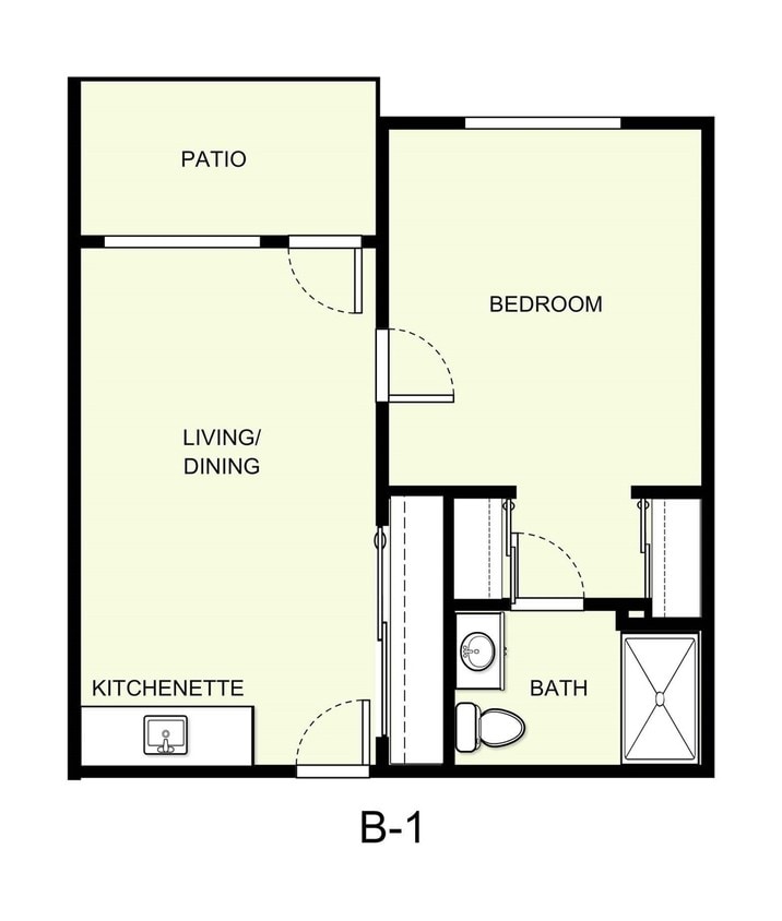 One Bedroom, One Bath - One Bedroom