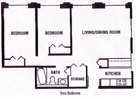 Floor Plan - 2 Bdrm 1 Ba