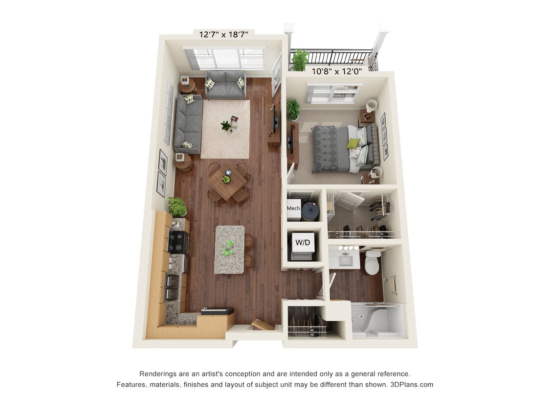 Floor Plan - One Bedroom - A1