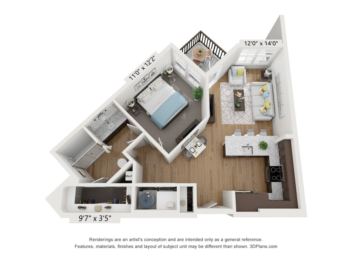 Floor Plan - 1x1 - A2