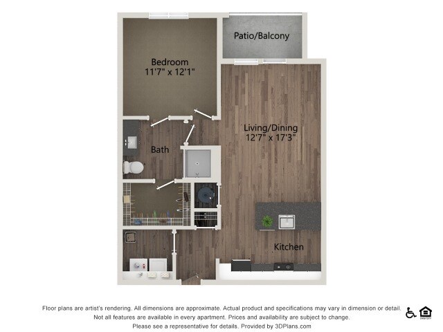 A2 | 1 bed 1 bath | 753 Sq Ft - A2