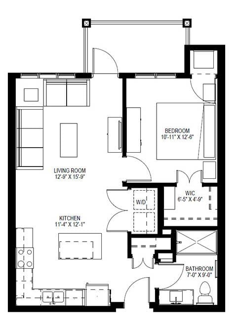 Floor Plan - One Bedroom B