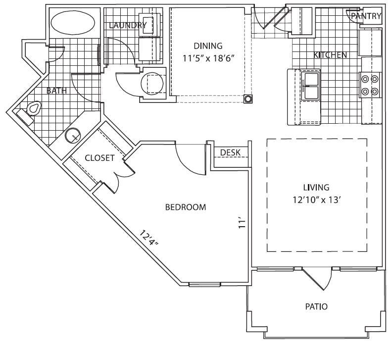 Avana Uptown - Plan 4 - 1 Beds - 1 Baths - 925 Sq. ft. - Plan 4