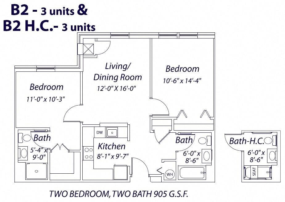 Floor Plan - Two Bedroom