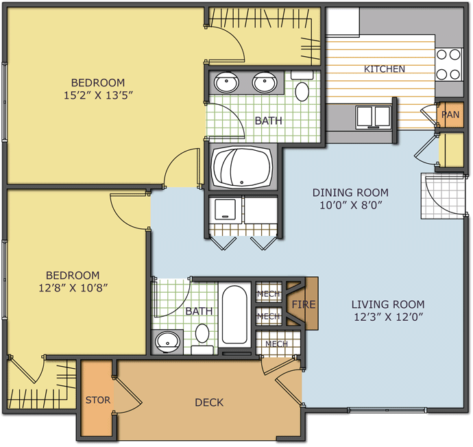The Palmer - Carlisle - 2 Beds - 2 Baths - 1075 Sq. ft. - Carlisle