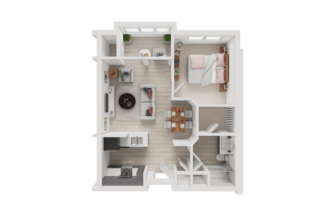 Floor Plan - One- Bedroom 6A