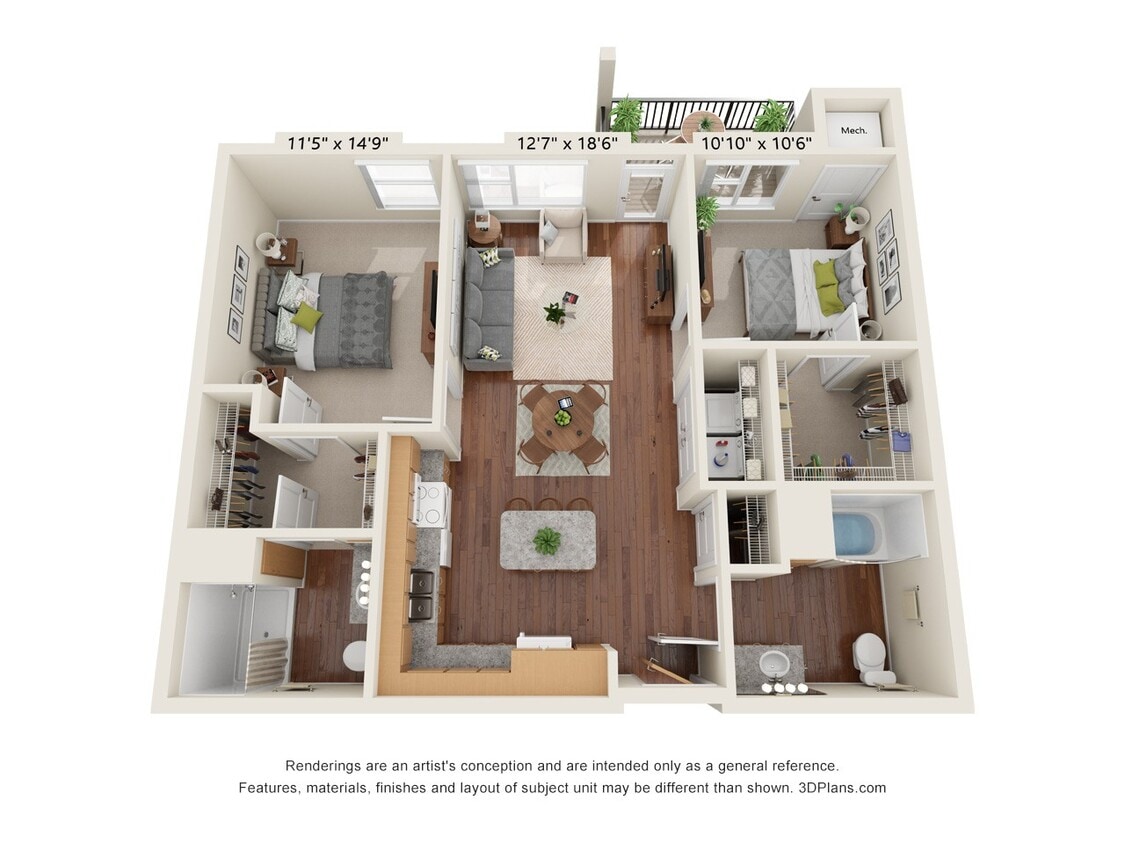 Floor Plan - Two Bedroom - B1