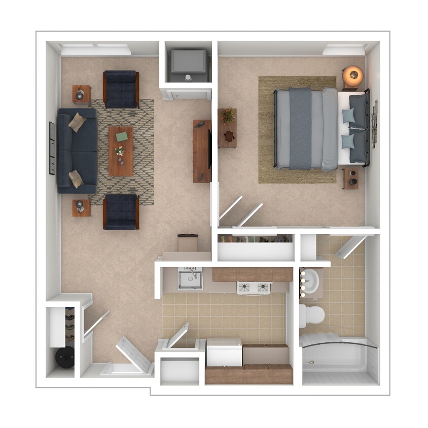 Sandston Plateau Senior Apartments - 1 Bedroom, 1 Bath, 521 sq. ft. - 1 Bedroom
