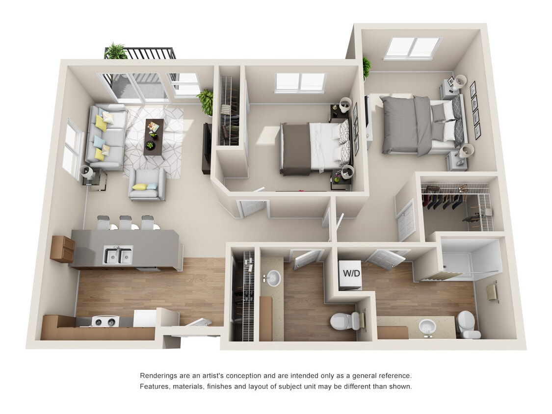 2 Bedroom / 1.5 Bathroom - 2x1.5 - C4