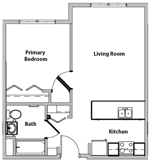 Floor Plan - One Bedroom