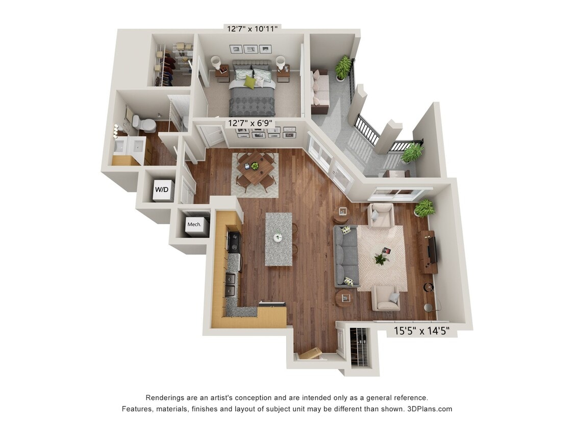 Floor Plan - One Bedroom C