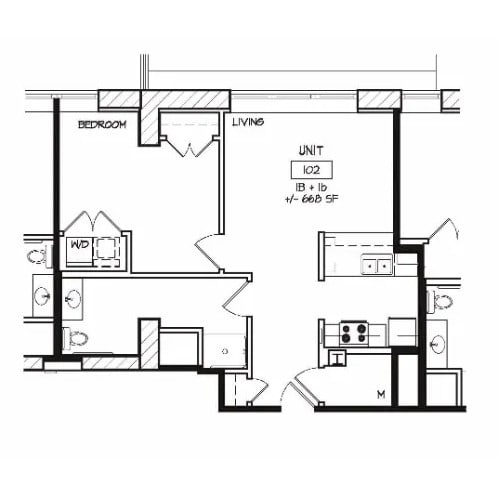 Floor Plan - 1 bedroom