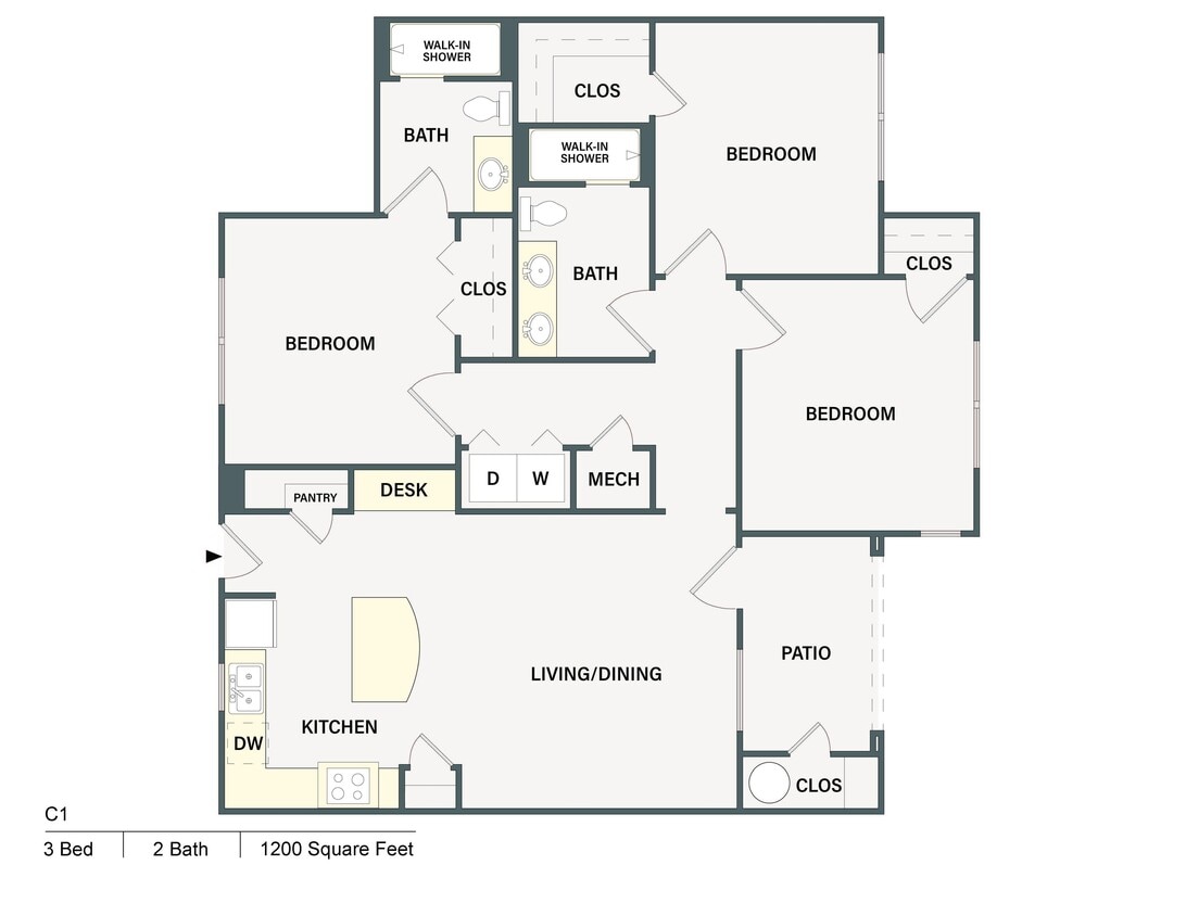 C1 | 3x2 | 1200 sf - C1