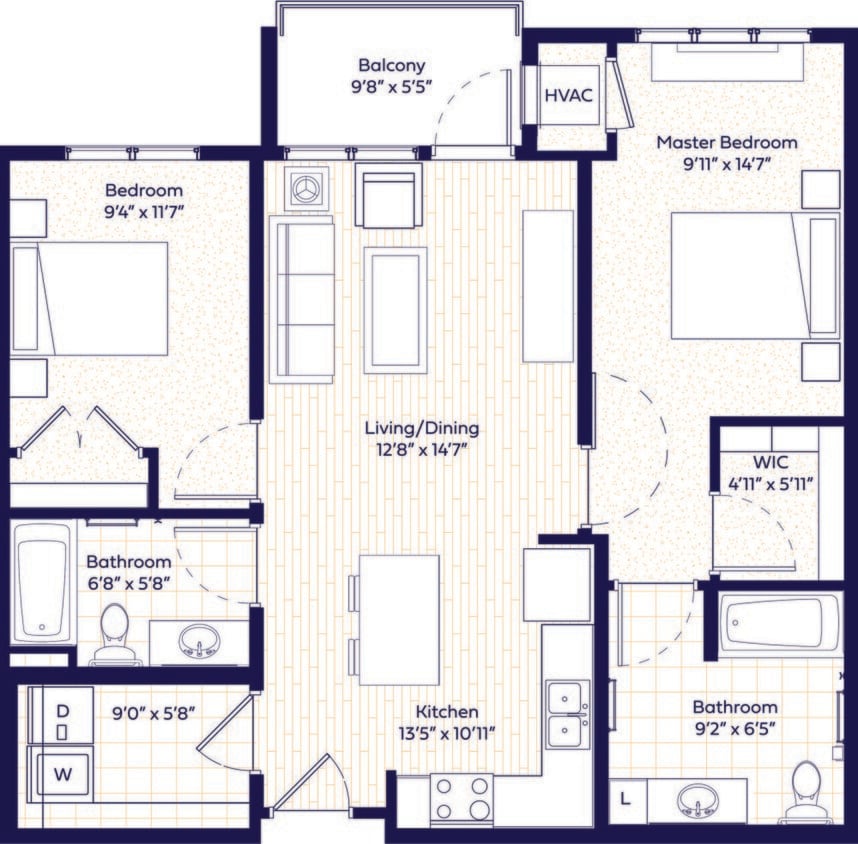 Floor Plan - 2 Bedroom-TC