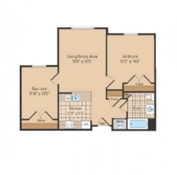 2 BR/1 BA - 2 Bedroom
