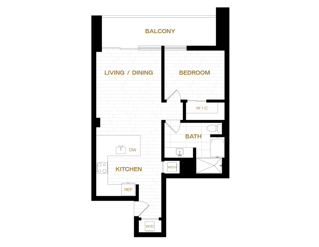 Floor Plan - 1 Bed/1 Bath-A5