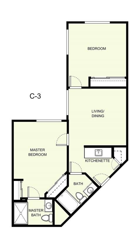 Two Bedroom, Two Bath - Two Bedroom