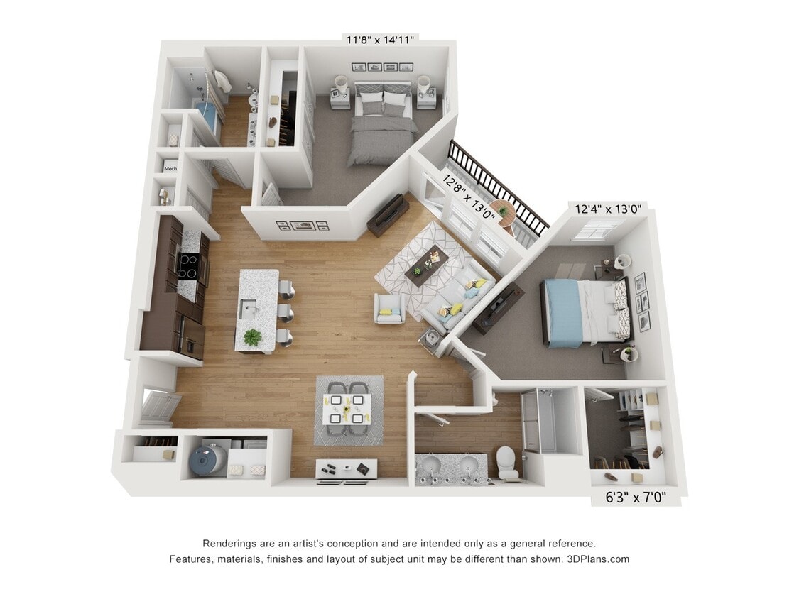 Floor Plan - 2x2 - B3