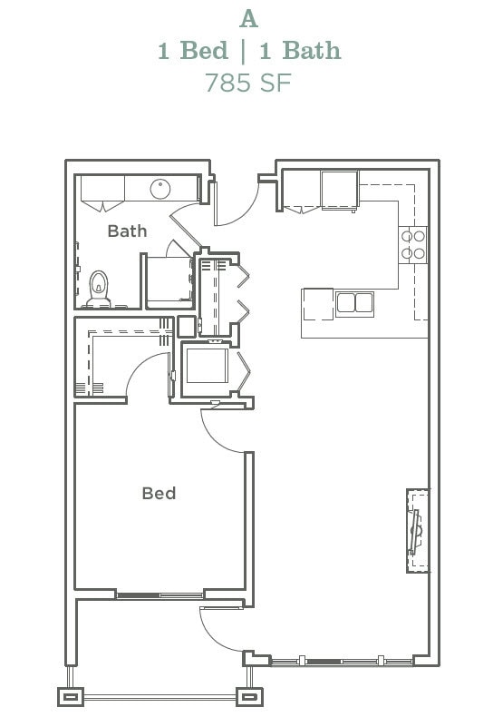 Floor Plan - One Bedroom A