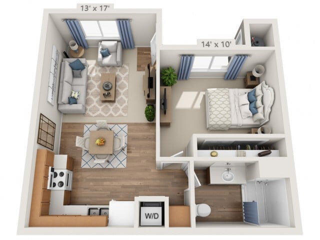 Floor plans are artist’s rendering. All dimensions are approximate. Actual product and specifications may vary in dimension or detail. Not all features are available in every apartment. Prices and availability are subject to change. - Taylor