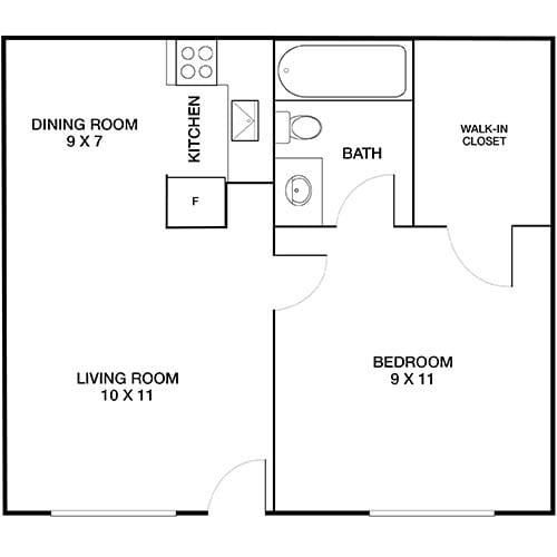 Floor Plan - 1 Bedroom A