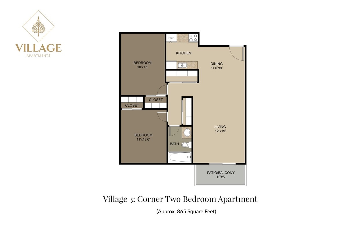 Village 3 Corner Two Bed - Two Bedroom 3-01