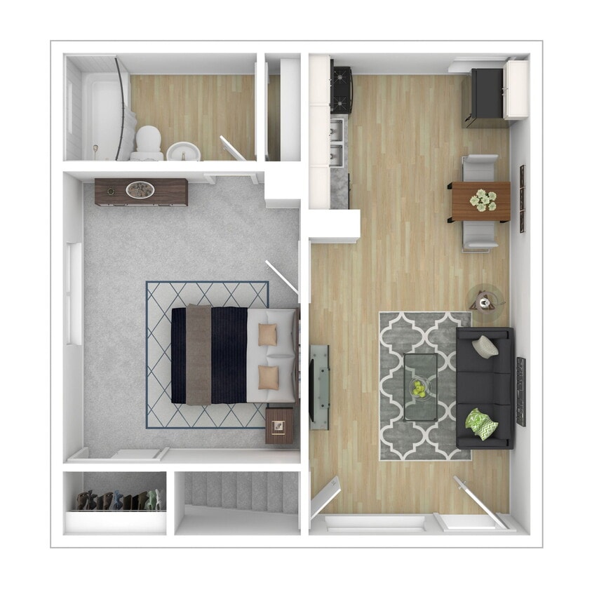 Floor Plan - 1 Bedroom 1 Bathroom