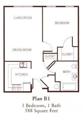 Floor Plan - One-Bedroom