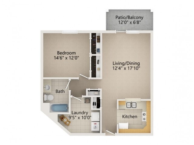 1 Bedroom - Floor Plan B