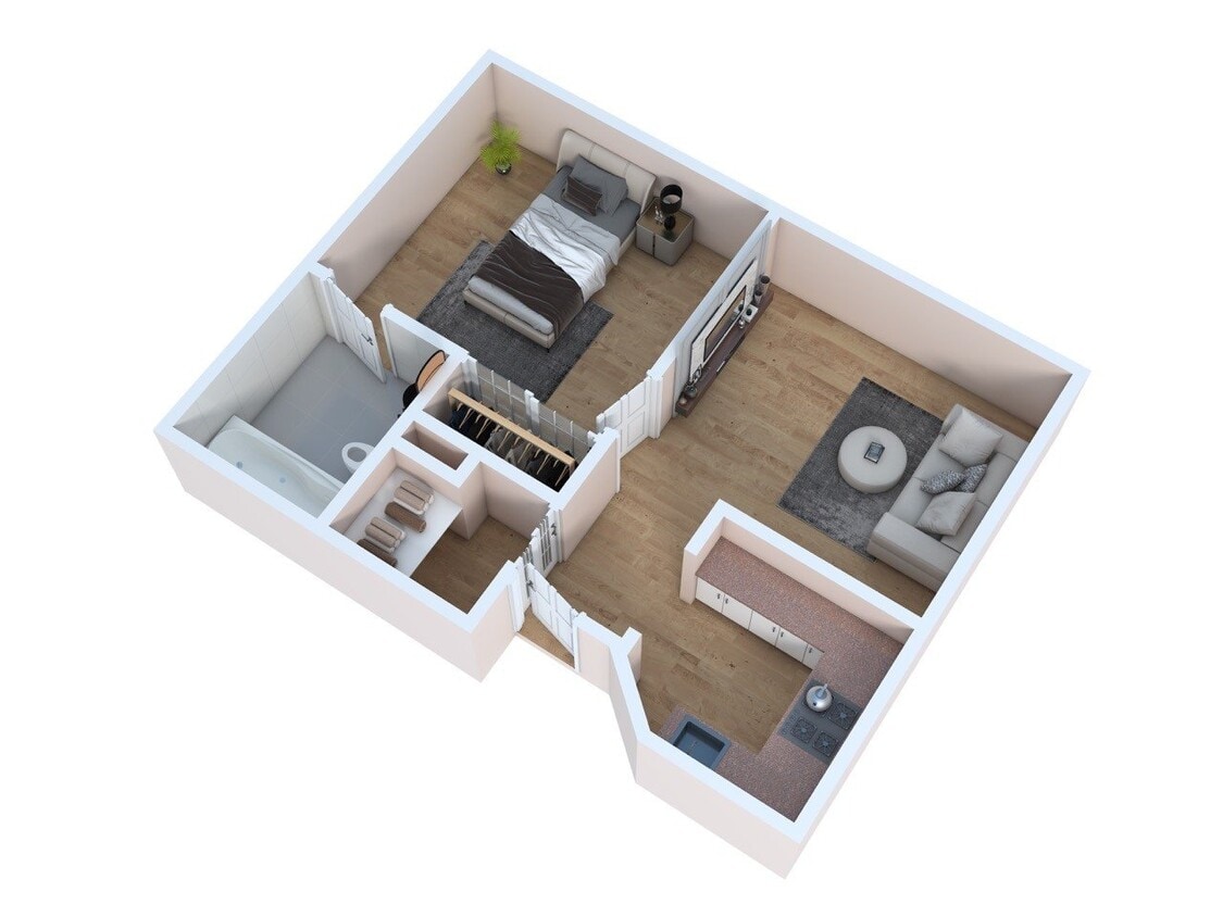 Floor Plan - One Bedroom One Bath