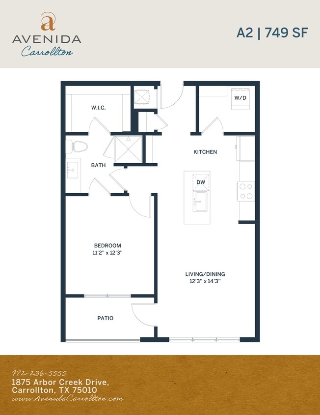 A2B | 1x1 | 749 sq ft - A2B