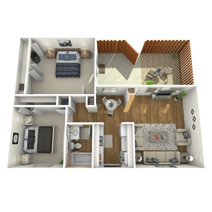 Floor Plan - Two Bedroom/One Bath Max