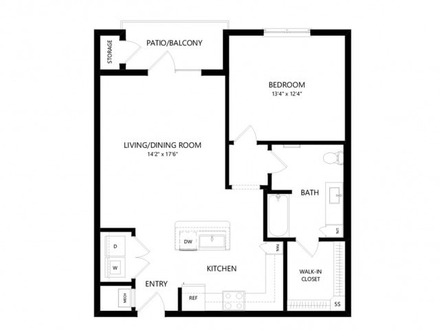 Floor plans are artist’s rendering. All dimensions are approximate. Actual product and specifications may vary in dimension or detail. Not all features are available in every apartment. Prices and availability are subject to change. - A2HC