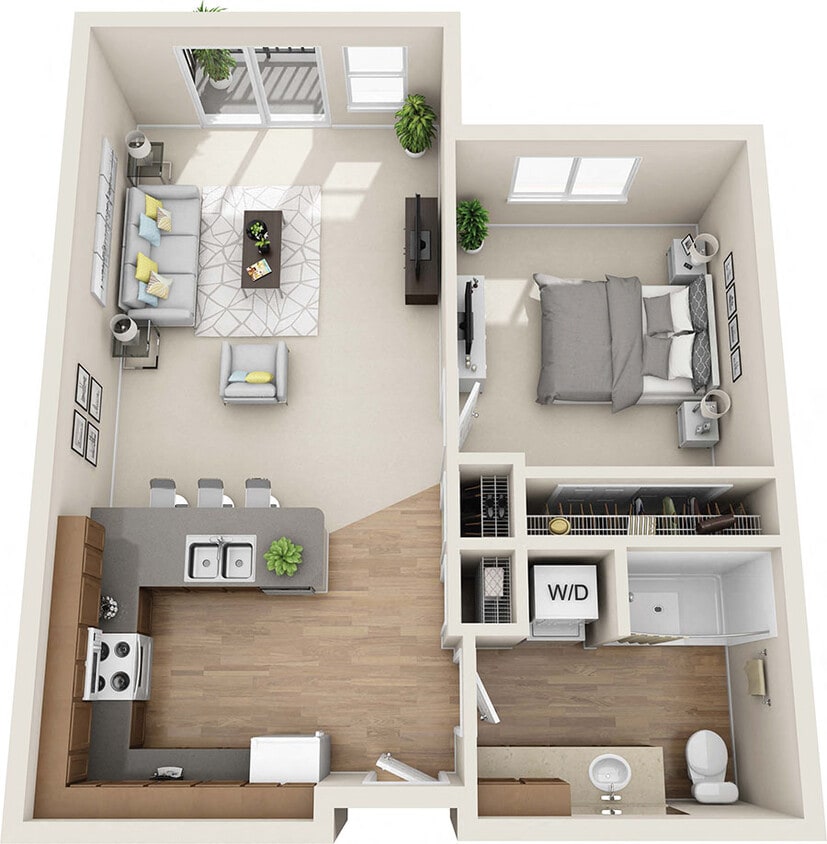 Floor Plan - 1x1 - B6