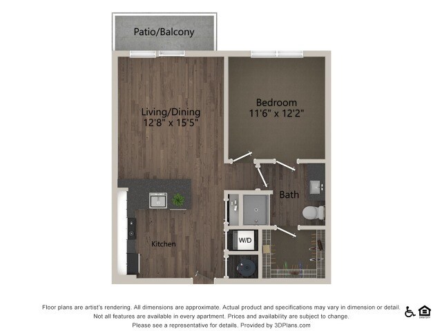 A1A | 1 bed 1 bath | 675 Sq Ft - A1A