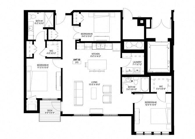 Floor Plan - Three Bedroom D