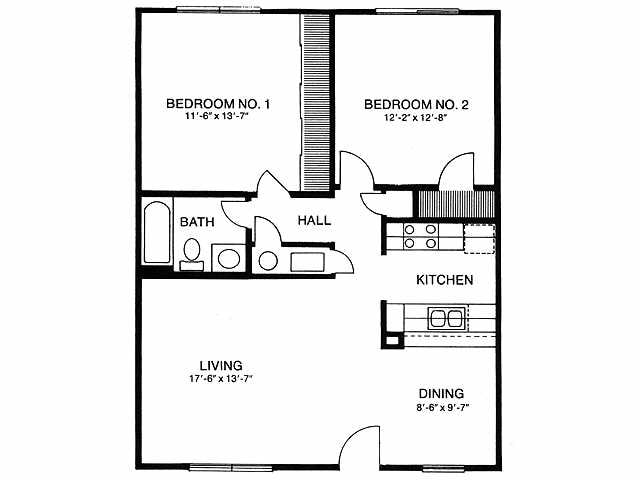 2BR/1BA - 2 Bedroom 1 Bath