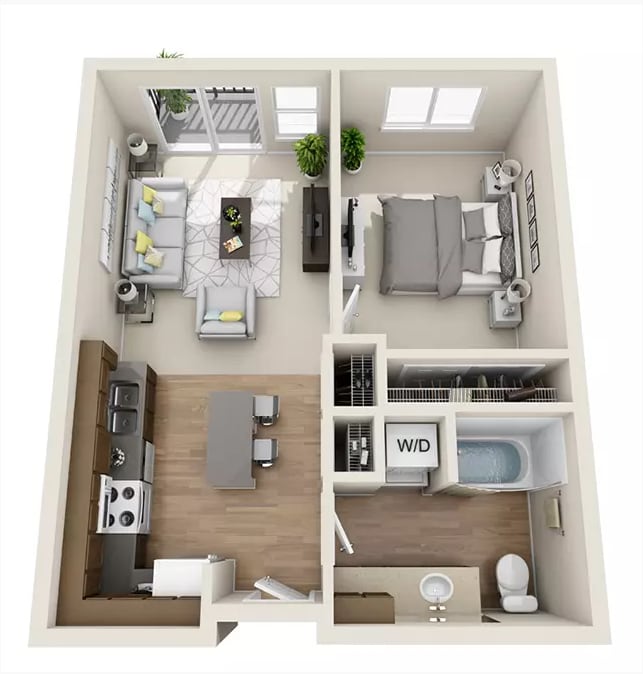Floor Plan - 1x1 - B