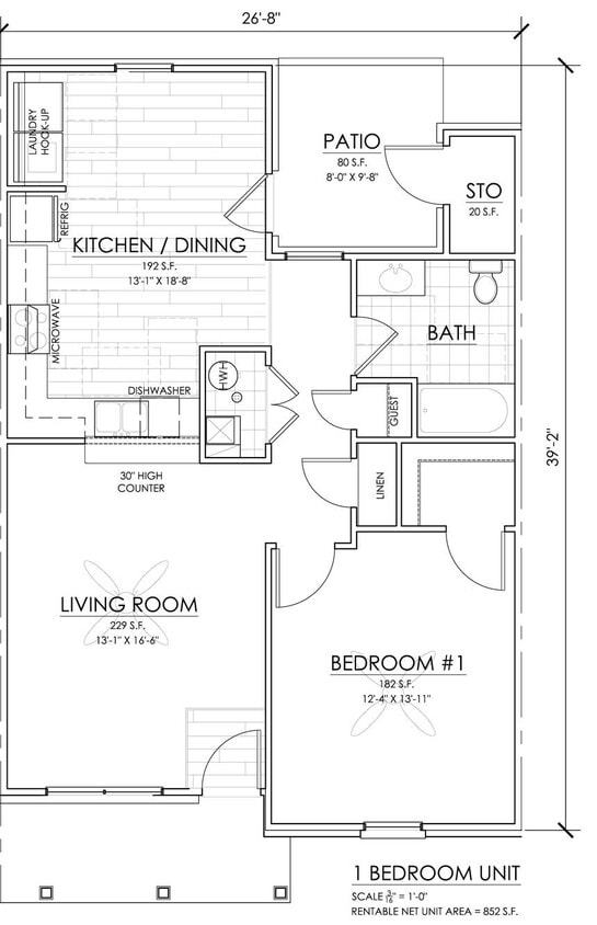 Floor Plan - 1 Bedroom Apartment