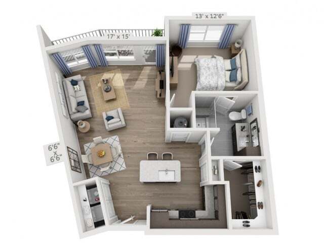 Floor plans are artist’s rendering. All dimensions are approximate. Actual product and specifications may vary in dimension or detail. Not all features are available in every apartment. Prices and availability are subject to change. - Dylan2A