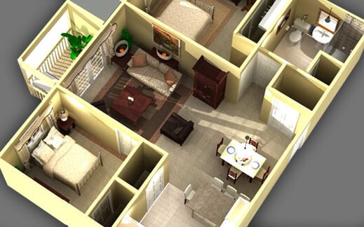 Floor Plan - Two bedroom - Call for Availability