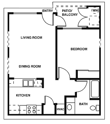 1BR/1BA - 1 Bedroom 1 Bath