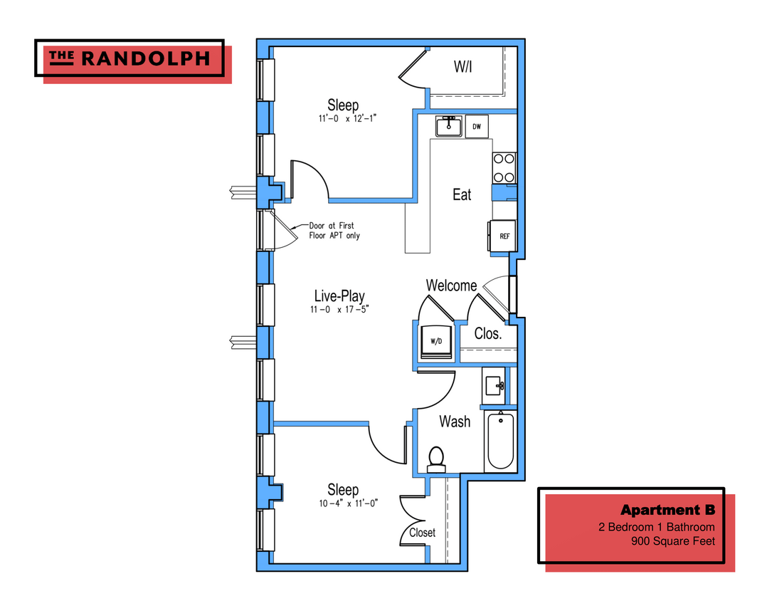 Floor Plan - 2Bed 1Bath B